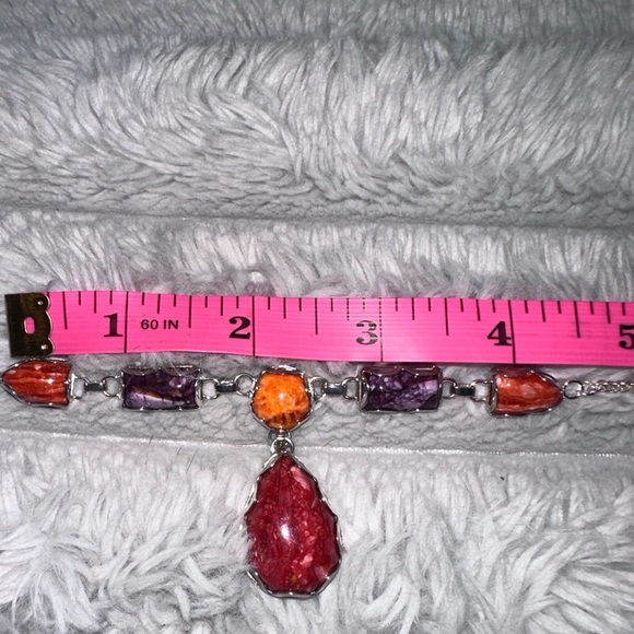 Spiney oyster & sterling silver necklace by Jay King - Picture 5 of 9